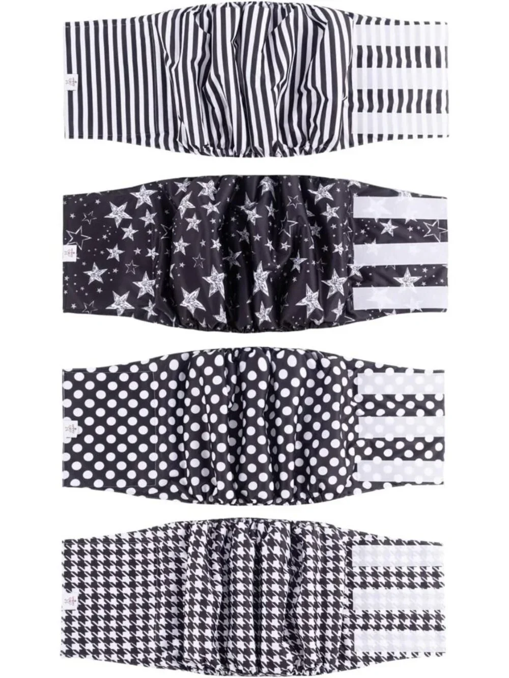 Reusable Dog Diapers for Male Dogs - 4 Pack Puppy Belly Bands, Small to Large